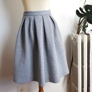 Forever 21 Gray Textured A-Line/Circle Skirt